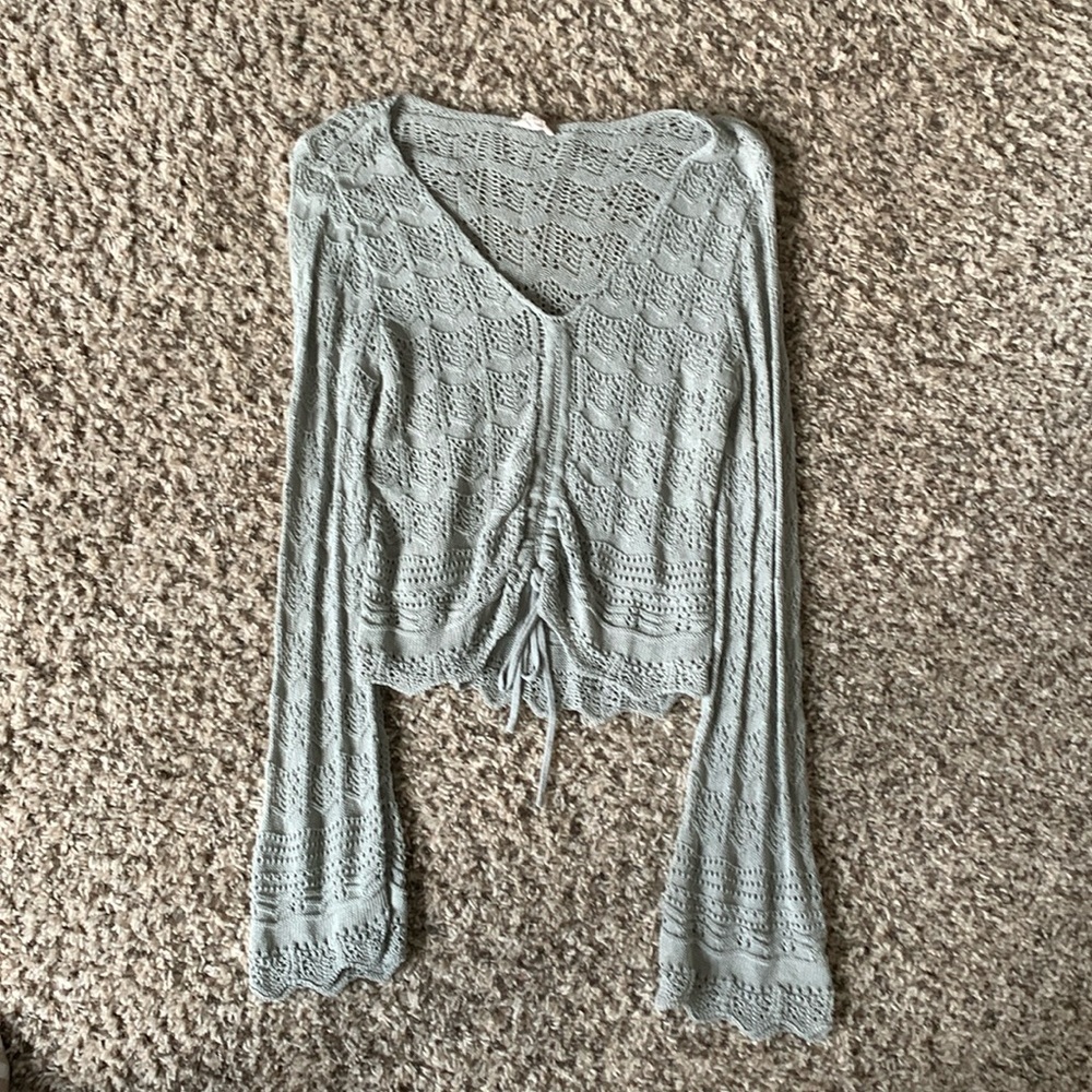 Lace Light Green Long-Sleeve